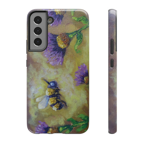 Floral Impact-Resistant Phone Case Bumble Bee Design