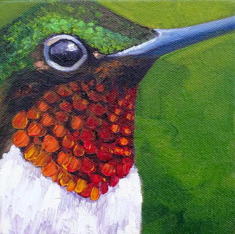 Miniature Ruby Throated Hummingbird