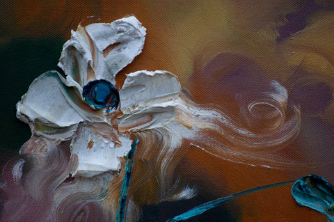 “To Be Free” 36x36 Original Abstract Floral Oil on Canvas