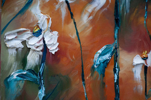 “To Be Free” 36x36 Original Abstract Floral Oil on Canvas