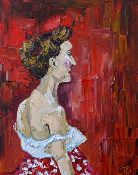 “The Woman in the Red Skirt”