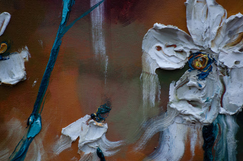 “To Be Free” 36x36 Original Abstract Floral Oil on Canvas