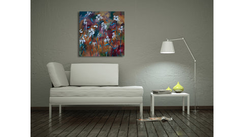 “To Be Free” 36x36 Original Abstract Floral Oil on Canvas