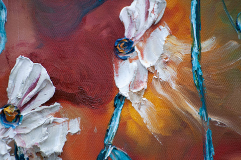 “To Be Free” 36x36 Original Abstract Floral Oil on Canvas