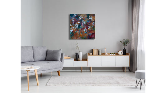 “To Be Free” 36x36 Original Abstract Floral Oil on Canvas