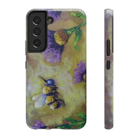 Floral Impact-Resistant Phone Case Bumble Bee Design