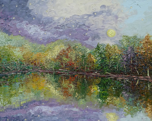 “Moonrise Over Harvest Bloom”