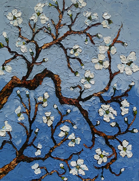 Custom White Cherry Blossom Painting