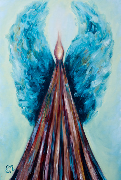 "Blue Flame" 24x36 Oil Painting