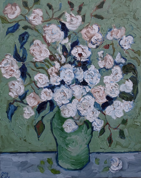 “Van Gogh White Roses Study”