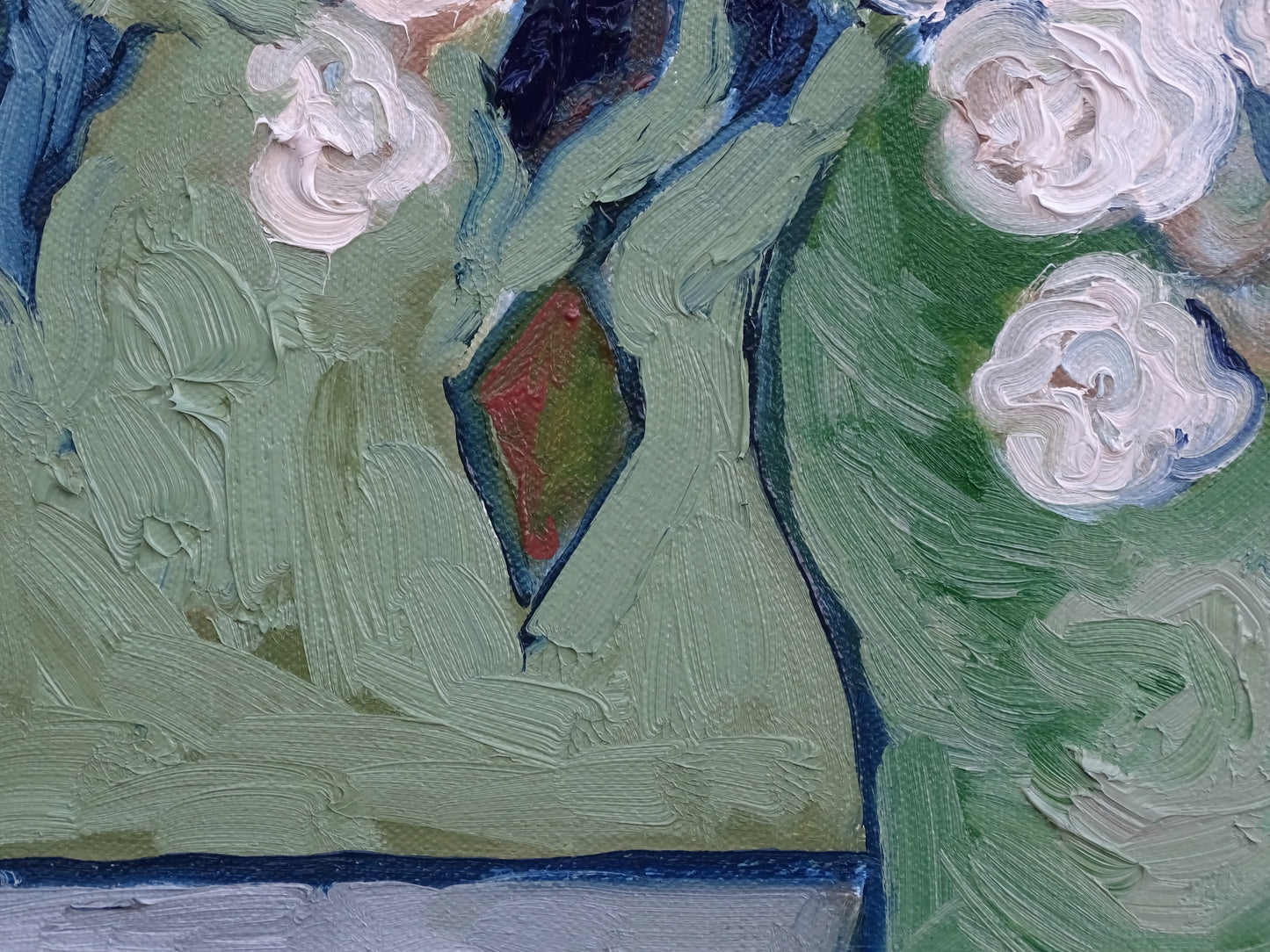 “Van Gogh White Roses Study”