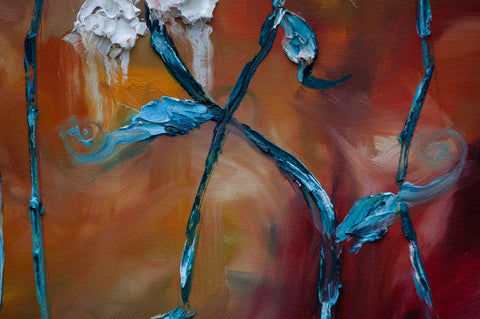 “To Be Free” 36x36 Original Abstract Floral Oil on Canvas